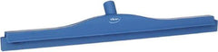 Vikan - 24" Rubber Blade Floor Squeegee - Double Edge, Blue, Plastic Holder - A1 Tooling