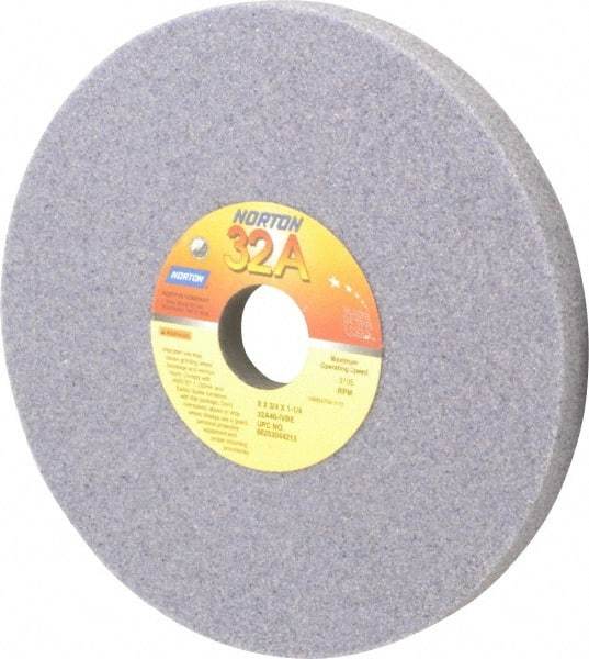 Norton - 8" Diam x 1-1/4" Hole x 3/4" Thick, I Hardness, 46 Grit Surface Grinding Wheel - Aluminum Oxide, Type 5, Coarse Grade, 3,105 Max RPM, Vitrified Bond, One-Side Recess - A1 Tooling