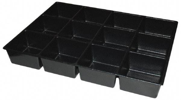 Kennedy - Tool Box Durable ABS Plastic Organizer - 23" Wide x 16-1/2" Deep x 4" High, Black, For 27" Wide Roller Cabinets - A1 Tooling