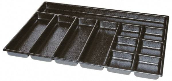 Kennedy - Tool Box Durable ABS Plastic Organizer - 25" Wide x 18-1/2" Deep x 2" High, Black, For 29" Wide Roller Cabinets - A1 Tooling