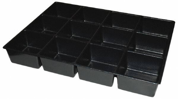 Kennedy - Tool Box Durable ABS Plastic Organizer - 25" Wide x 18-1/2" Deep x 4" High, Black, For 29" Wide Roller Cabinets - A1 Tooling