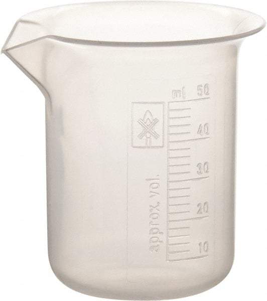 Dynalon Labware - 50 ml Polypropylene Griffin-Style Beaker - 2 ml Graduation, 1-39/64" Diam x 2-23/64" High - A1 Tooling