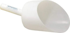 Bel-Art - 64 oz White Polyethylene Round Bottom Scoop - 6" Wide x 6" Deep Bowl, 5" Handle Length, 13" OAL - A1 Tooling