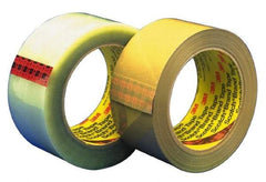 3M - 2" x 55 Yd Clear Hot Melt Adhesive Sealing Tape - Polypropylene Film Backing, 3.1 mil Thick - A1 Tooling