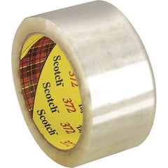 3M - 2" x 55 Yd Clear Rubber Adhesive Sealing Tape - Polypropylene Film Backing, 2.2 mil Thick, 52 Lb Tensile Strength, Series 372 - A1 Tooling