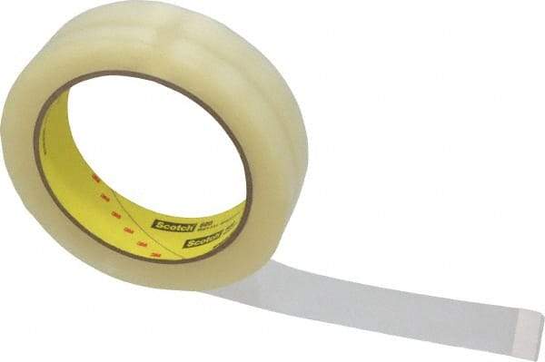 3M - 1" x 72 Yd Clear Acrylic Adhesive Packaging Tape - Vinyl Backing, 2.3 mil Thick, 28 Lb Tensile Strength, Series 600 - A1 Tooling