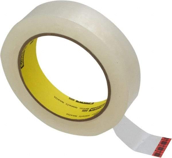 3M - 1" x 72 Yd Clear Acrylic Adhesive Packaging Tape - Polypropylene Film Backing, 2.5 mil Thick, Series 605 - A1 Tooling