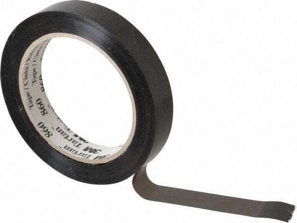 3M - 3/4" x 60 Yd Black Rubber Adhesive Strapping Tape - Polypropylene Film Backing, 2.8 mil Thick, 110 Lb Tensile Strength, Series 860 - A1 Tooling