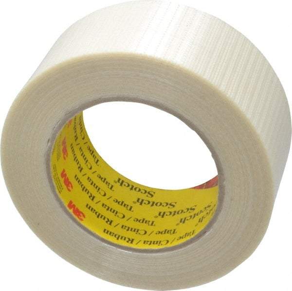 3M - 2" x 55 Yd Clear Rubber Adhesive Packaging Tape - Polypropylene Film Backing, 5.7 mil Thick, 150 Lb Tensile Strength, Series 8959 - A1 Tooling