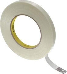 3M - 1/2" x 60 Yd Clear Rubber Adhesive Packaging Tape - Polypropylene Film Backing, 6.6 mil Thick, 380 Lb Tensile Strength, Series 8981 - A1 Tooling