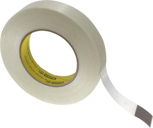 3M - 1" x 60 Yd Clear Rubber Adhesive Packaging Tape - Polypropylene Film Backing, 6.6 mil Thick, 380 Lb Tensile Strength, Series 8981 - A1 Tooling