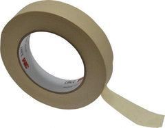 3M - 1" Wide x 60 Yd Long Tan Paper Masking Tape - Series 2307, 5.2 mil Thick, 23 In/Lb Tensile Strength - A1 Tooling