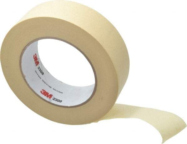 3M - 1-1/2" Wide x 60 Yd Long Tan Paper Masking Tape - Series 2308, 5.3 mil Thick, 22 In/Lb Tensile Strength - A1 Tooling