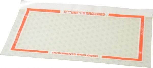 3M - 1,000 Piece, 10" Long x 6" Wide, Sheet - Documents Enclosed, Clear with Orange Border - A1 Tooling