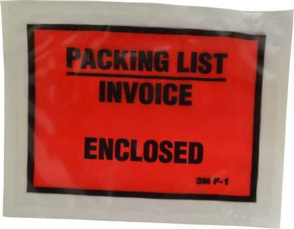 3M - 1,000 Piece, 5-1/2" Long x 4-1/2" Wide, Envelope - Packing List/Invoice Enclosed, Orange Full Faced - A1 Tooling