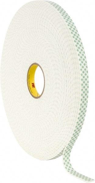 3M - 3/4" x 36 Yd Acrylic Adhesive Double Sided Tape - 1/8" Thick, Off-White, Urethane Foam Liner, Continuous Roll, Series 4008 - A1 Tooling