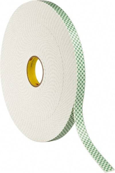 3M - 1" x 36 Yd Acrylic Adhesive Double Sided Tape - 1/8" Thick, Off-White, Urethane Foam Liner, Continuous Roll, Series 4008 - A1 Tooling