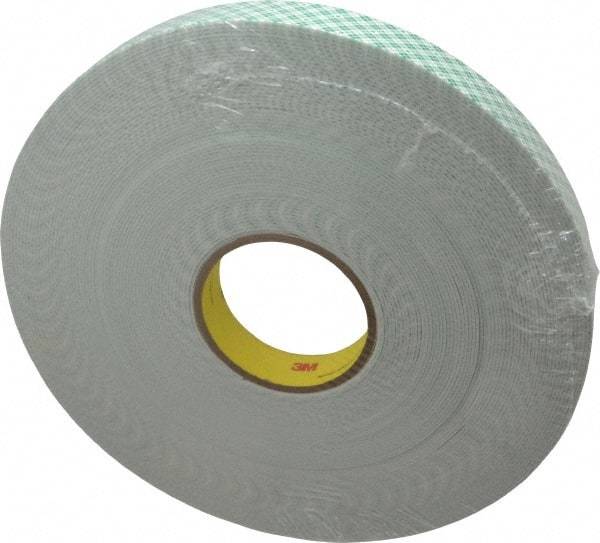 3M - 1" x 36 Yd Acrylic Adhesive Double Sided Tape - 1/16" Thick, Off-White, Urethane Foam Liner, Continuous Roll, Series 4016 - A1 Tooling