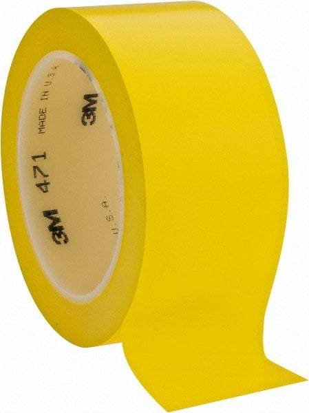 3M - Yellow Solid Color Vinyl Tape - 2" Wide x 108' Long x 5.2 mil Thick, General Traffic - A1 Tooling