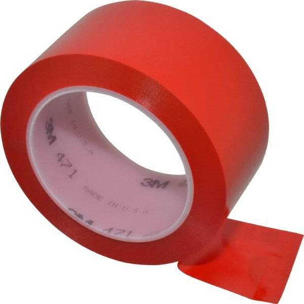 3M - Red Solid Color Vinyl Tape - 2" Wide x 108' Long x 5.2 mil Thick, General Traffic - A1 Tooling