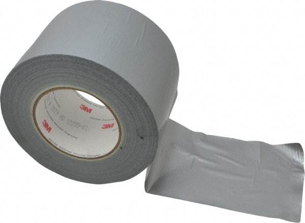 3M - 4" x 55m Silver Duct Tape - 9 mil, Rubber Adhesive, Polyethylene Film Backing, 25 Lb/ln Tensile Strength, 200°F Max, Series 3939 - A1 Tooling