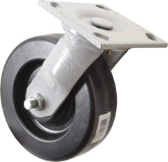 Fairbanks - 6" Diam x 2" Wide, Phenolic Swivel Caster - 1,200 Lb Capacity, Top Plate Mount, 4" x 4-1/2" Plate, Plain Bearing - A1 Tooling