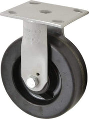 Fairbanks - 6" Diam x 2" Wide, Phenolic Rigid Caster - 1,200 Lb Capacity, Top Plate Mount, 4" x 4-1/2" Plate, Plain Bearing - A1 Tooling