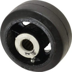 Fairbanks - 4 Inch Diameter x 2 Inch Wide, Rubber Caster Wheel - 300 Lb. Capacity, 2-3/16 Inch Hub Length, 3/4 Inch Axle Diameter, Roller Bearing - A1 Tooling