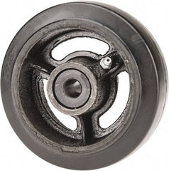 Fairbanks - 5 Inch Diameter x 2 Inch Wide, Rubber Caster Wheel - 350 Lb. Capacity, 2-3/16 Inch Hub Length, 1/2 Inch Axle Diameter, Delrin Bearing - A1 Tooling