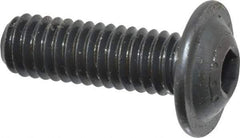 Made in USA - 5/16-18 UNC Hex Socket Drive, Button Screw - Alloy Steel, Black Oxide Finish, Fully Threaded, 1" Length Under Head - A1 Tooling