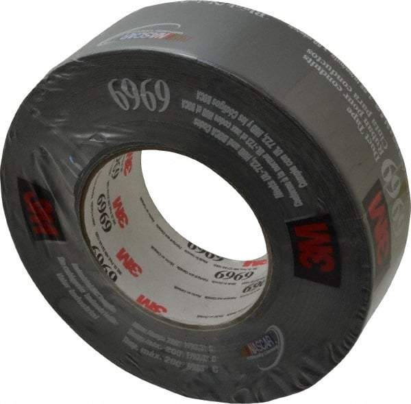 3M - 2" x 55m Black Duct Tape - 10.7 mil, Rubber Adhesive, Polyethylene Film Backing, 32 Lb/ln Tensile Strength, 200°F Max, Series 6969 - A1 Tooling