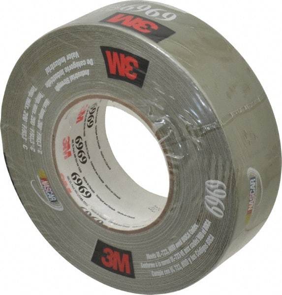 3M - 2" x 55m Green Duct Tape - 10.7 mil, Rubber Adhesive, Polyethylene Film Backing, 32 Lb/ln Tensile Strength, 200°F Max, Series 6969 - A1 Tooling