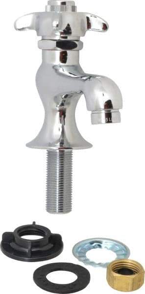 B&K Mueller - Standard, One Handle Design, Chrome, Round Deck Plate Single Mount Faucet - 4 Spoke Handle - A1 Tooling