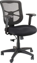 ALERA - 36-5/8 to 42-7/8" High Mid Back Chair - 25" Wide x 26" Deep, Mesh Seat, Black - A1 Tooling