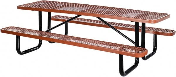 Vestil - 96" Long x 61-5/8" Wide x 30.38" High Stationary Activity/Utility Table without Back Rests - Brown, Steel - A1 Tooling