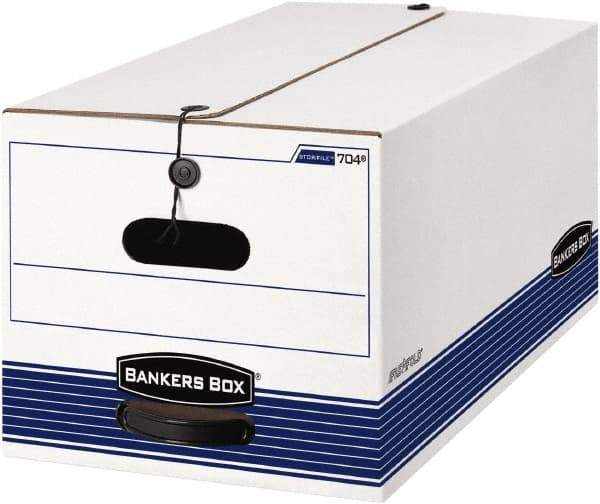 BANKERS BOX - 1 Compartment, 15 Inch Wide x 24 Inch Deep x 10 Inch High, File Storage Box - Paper, White and Blue - A1 Tooling