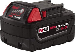 Milwaukee Tool - 18 Volt Lithium-Ion Power Tool Battery - 5 Ahr Capacity, 110 min Charge Time, Series M18 RED - A1 Tooling