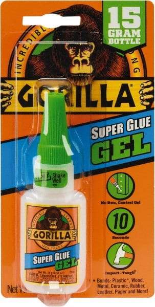 Gorilla Glue - 0.53 oz Bottle Clear Super Glue - 24 hr Full Cure Time, Bonds to Most Surfaces - A1 Tooling