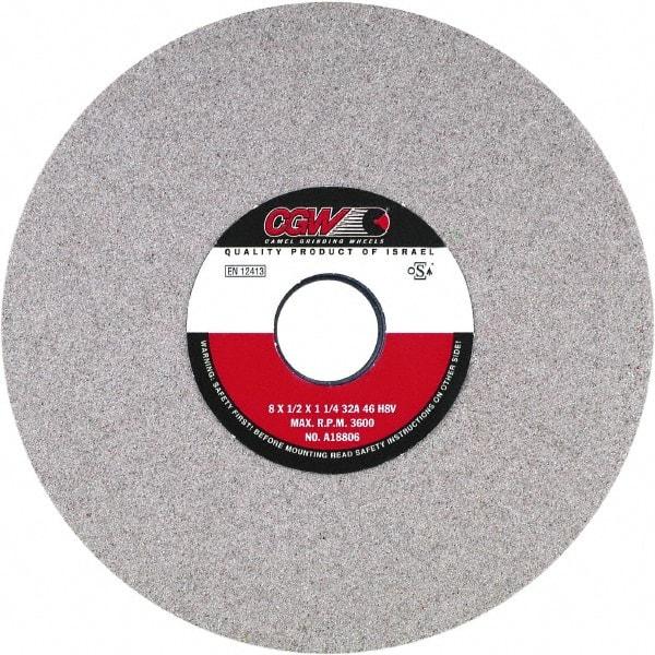 Camel Grinding Wheels - 7" Diam x 1-1/4" Hole x 3/4" Thick, J Hardness, 60 Grit Surface Grinding Wheel - Aluminum Oxide, Type 5, Medium Grade, Vitrified Bond, One-Side Recess - A1 Tooling