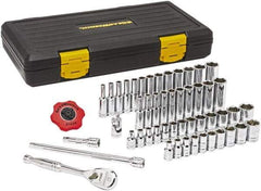 GearWrench - 51 Piece 1/4" Drive Chrome Finish Deep Well Socket Set - 6 Points, 3/16" to 9/16" (4mm to 15mm) Range, Inch/Metric Measurement Standard - A1 Tooling