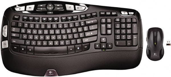 Logitech - Black Keyboard/Mouse - Use with Windows XP, Vista, 7, 8 - A1 Tooling