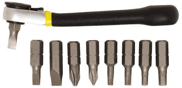 General - 9 Piece, Screwdriver Mini-Ratchet Bit Kit - #1 & #2 Phillips - A1 Tooling