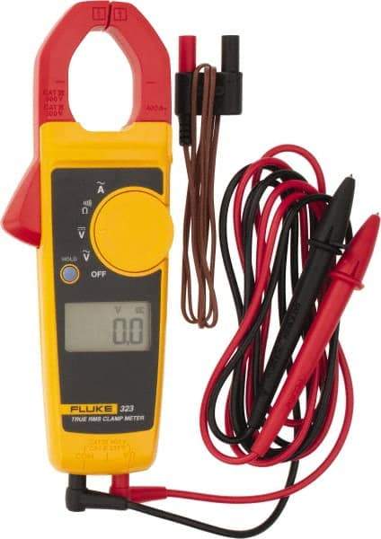 Fluke - 323, CAT IV, CAT III, Digital True RMS Clamp Meter with 1.18" Clamp On Jaws - 600 VAC/VDC, 400 AC Amps, Measures Voltage, Continuity, Current, Resistance - A1 Tooling