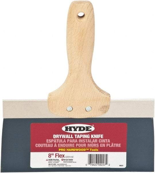 Hyde Tools - 8" Wide Flexible Blade Steel Joint Knife - Flexible, Hardwood Handle - A1 Tooling