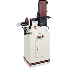 Jet - 48" Long x 6" Wide Belt, 9" Diam, Combination Sanding Machine - 0.75 hp, Single Phase - A1 Tooling