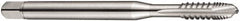 DORMER - M8x1.25 Metric Coarse, 3 Flute, Bright Finish, Cobalt Spiral Point Tap - Plug Chamfer, Right Hand Thread, 90mm OAL, 18mm Thread Length, 8mm Shank Diam, 6H Class of Fit, Series E216 - Exact Industrial Supply