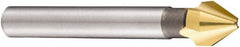 DORMER - 10mm Shank Diam, 3 Flute 60° High Speed Steel Countersink - TiN Finish, 63mm OAL, Single End, Straight Shank, Right Hand Cut - A1 Tooling