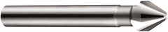 DORMER - 5mm Shank Diam, 3 Flute 60° High Speed Steel Countersink - Bright Finish, 45mm OAL, Single End, Straight Shank, Right Hand Cut - A1 Tooling