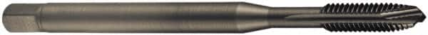 DORMER - #5-40 UNC, 3 Flute, Oxide Finish, Cobalt Spiral Point Tap - Plug Chamfer, Right Hand Thread, 56mm OAL, 10mm Thread Length, 3.5mm Shank Diam, 2B Class of Fit, Series EP21 - Exact Industrial Supply