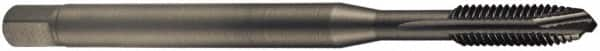 DORMER - M10x1.50 Metric Coarse, 3 Flute, Oxide Finish, Cobalt Spiral Point Tap - Plug Chamfer, Right Hand Thread, 100mm OAL, 20mm Thread Length, 7mm Shank Diam, 6H Class of Fit, Series EP016H - Exact Industrial Supply